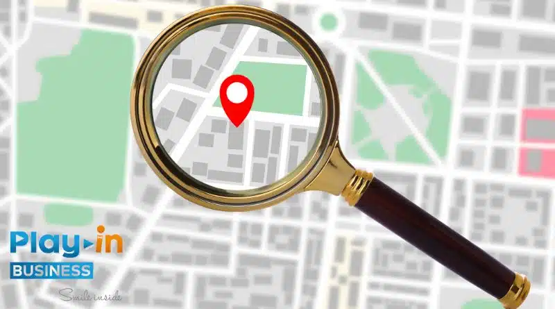 empalcement sur une carte avec une loupe sur l'emplacement